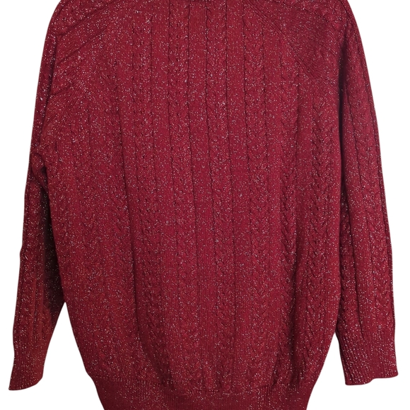 Athletica Women's Crossroads Crewneck Red Metallic Sweater Size Small - Picture 2 of 5